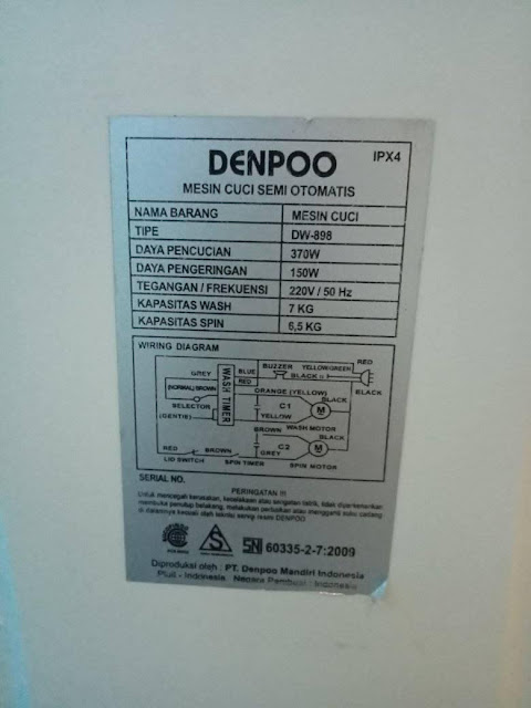 wiring diagram mesin cuci denpo 1 tabung