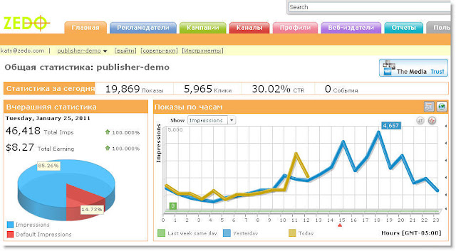 ZEDO Account and Statistics