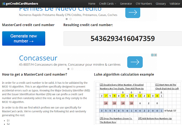 طريقة الحصول على أرقام بطاقات إئتمانية مفعلة و كيفية توليد هذه الارقام !