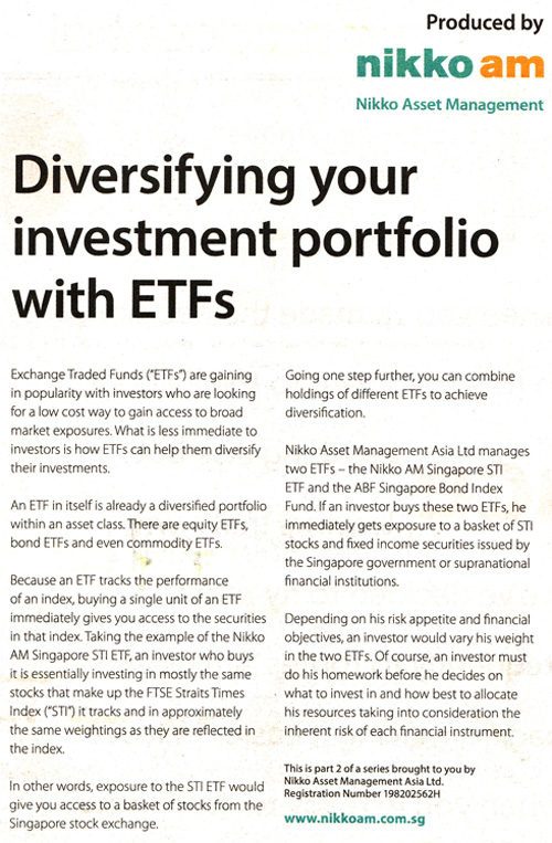 Nikko Am Diversifying Your Investment Portfolio With Etfs