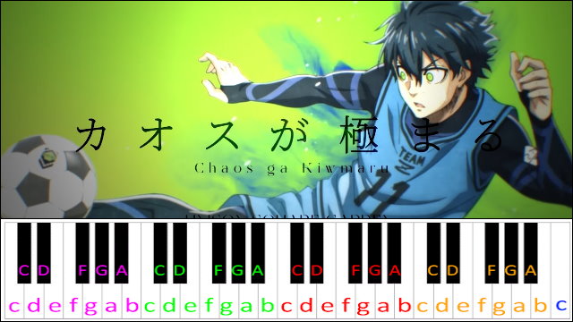 Chaos Wo Kiwamaru by Unison Square Garden (Blue Lock OP 1) Piano / Keyboard Easy Letter Notes for Beginners