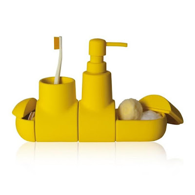 Yellow Submarine Porcelain Bathroom Accessory Set From Seletti