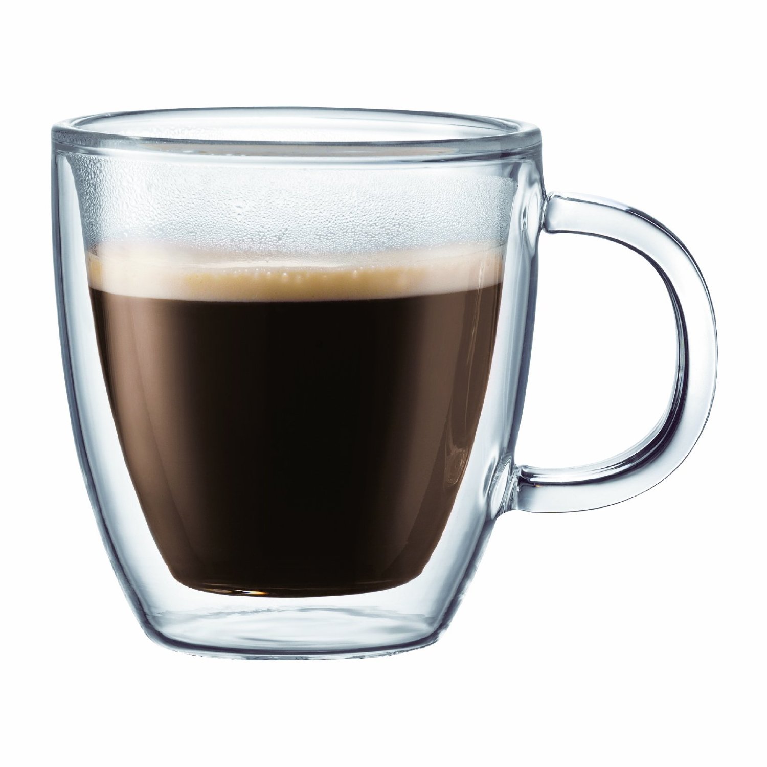 Bodum Bistro Double-Wall Insulated Glass Café Latte Mug, Set of 2