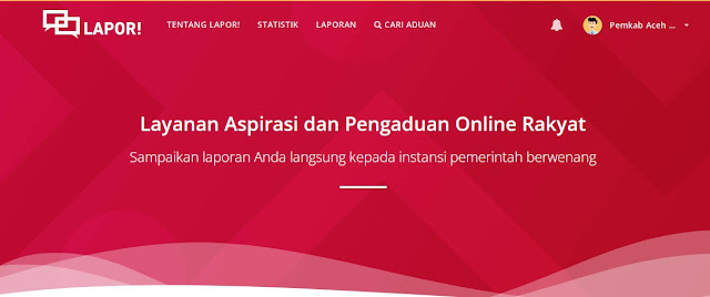 Tampilan Website lapor.go.id