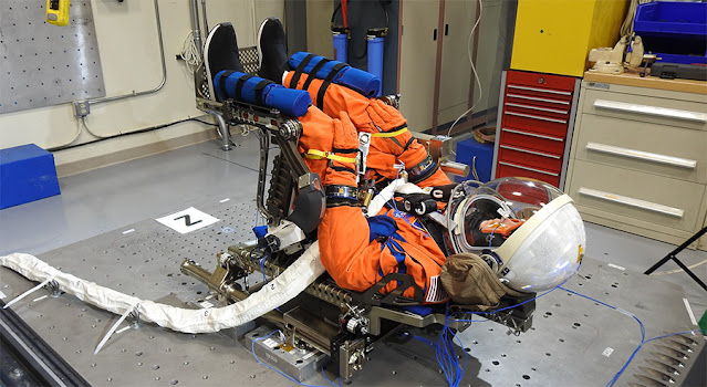 A suited manikin (named Commander Moonikin Campos during a public contest) will occupy the commander’s seat inside the Orion capsule  to provide data on what crew members may experience in flight.