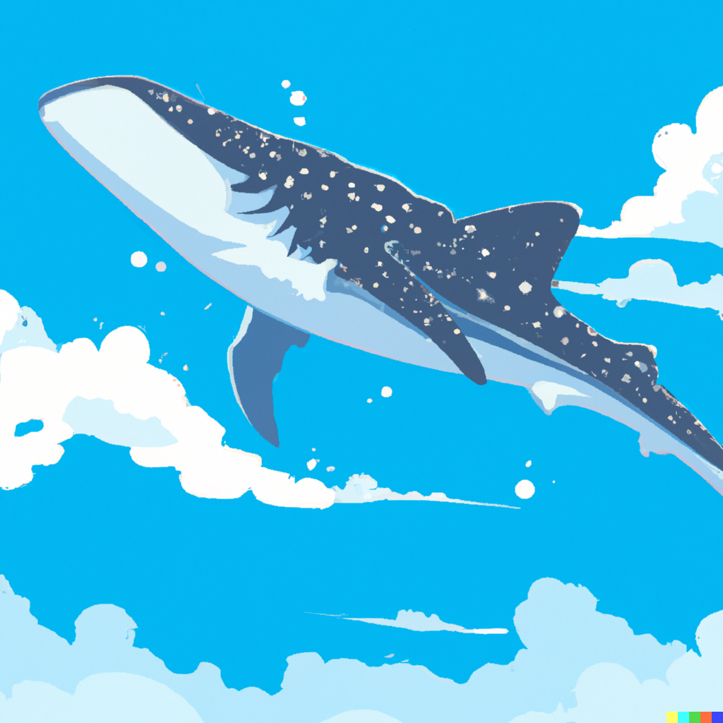 A flying whale shark