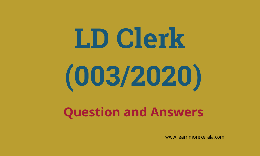 LD Clerk (003/2020) Question and Answers