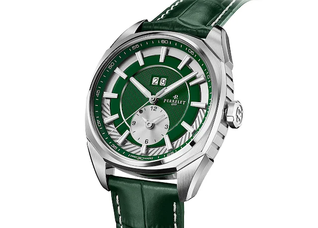 Perrelet Lab Peripheral Dual Time Emerald Green