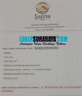 Karir Sidoarjo di Central Kitchen Satria Roti Agustus 2020