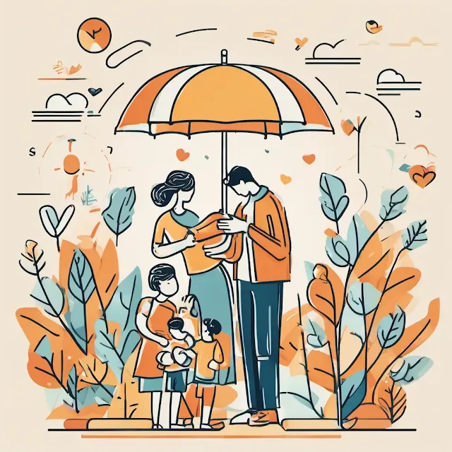 Illustration representing the importance of life insurance. Learn how forgoing life insurance can impact your family's financial well-being and future. Choose wisely, choose life insurance for enduring love and a secure legacy.