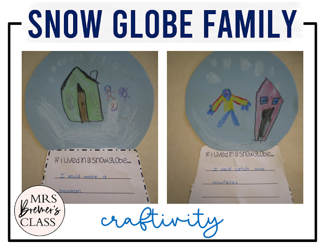 Snow Globe Family book activities unit with literacy printables, reading companion activities, lesson ideas, and a craft for winter in Kindergarten and First Grade