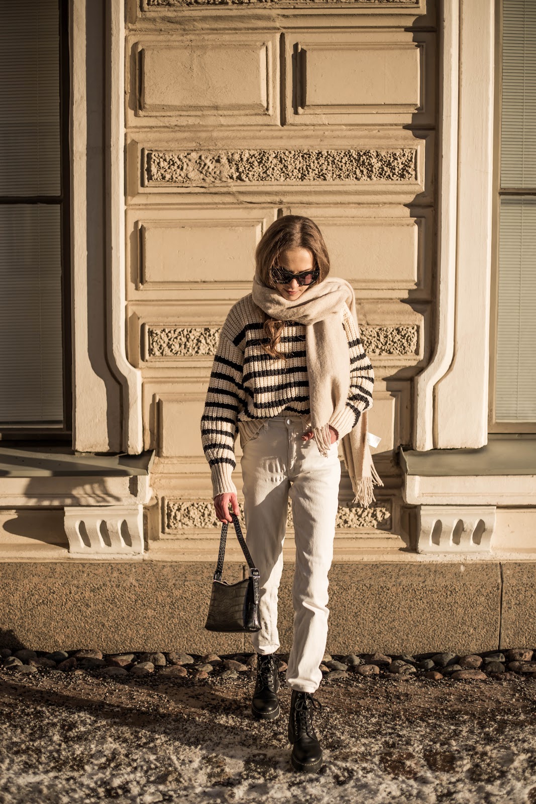 Kuinka stailata valkoiset farkut talveen // How to style white jeans for winter