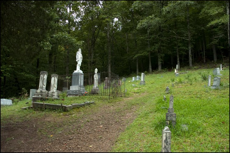 In the Hatfield cemetery in Logan County West Virginia the graves go all