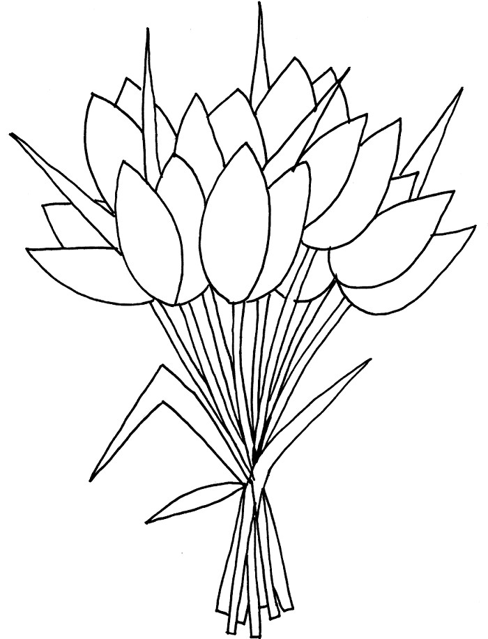 Gambar Mewarnai Bunga Matahari,Mawar,Tulip,Melati