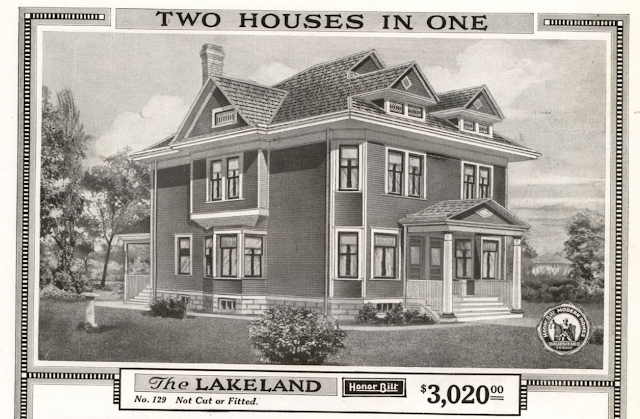 B&W image of Sears Lakeland from 1918 Sears Modern Homes catalog