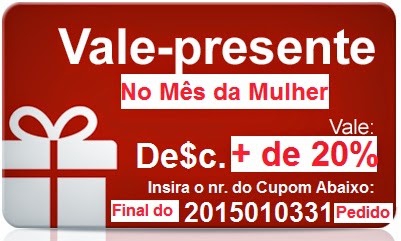 Ao Final do Pedido na Loja,  insira o nr. deste Cupom!