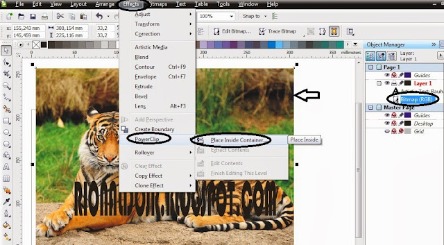 fungsi fungsi pada corel draw power clip effects