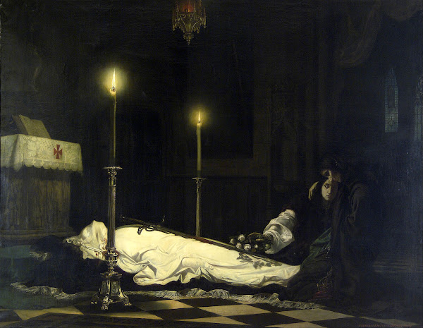 Mourning of László Hunyadi by Viktor Madarász, Macabre Art, Macabre Paintings, Horror Paintings, Freak Art, Freak Paintings, Horror Picture, Terror Pictures