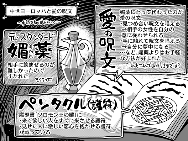 1コマ漫画 中世ヨーロッパと愛の呪文 パンタポルタ