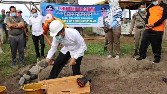 Walikota Pariaman lakukan Peletakkan Batu Pertama Pembangunan Panggung Seni Pantai Kata