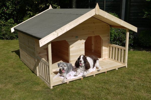 Casinha de cachorros?! Que nada, cachorro de luxo tem é mansão e até piscina!  Assim, eu até queria uma vida de cão pra mim. 