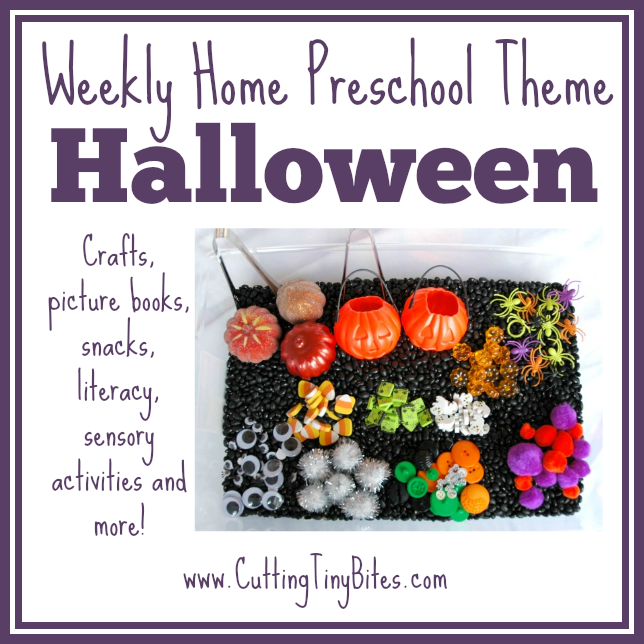 One week's worth of activities for EASY Halloween home preschool. Crafts, ABCs, 123s, sensory play, picture books, and more! Great for a homeschool pre-k unit.