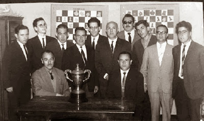 El equipo del Club Ajedrez Tarragon, campeón de Cataluña de 1ª categoría en 1964 y 1965