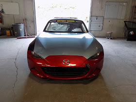 Mazda Miata Race Car prior to body repairs & paint at Almost Everything Auto Body.