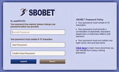 Cara mengganti Password Sbobet