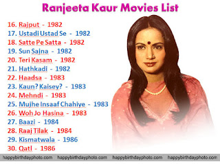 ranjita kaur movies list bollywood 16 to 30