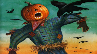 Funny Pumpkin Head Scare Crow Halloween Wallpaper