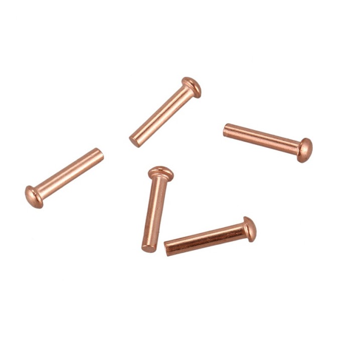 100 Pcs 5/64inch x 25/64inch Round Head Copper Solid Rivets Fasteners