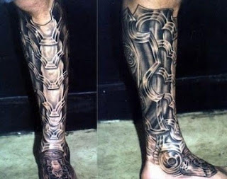 cyborg tattoo: terminator leg