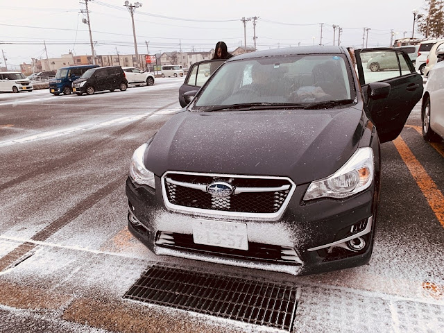 車牌被雪擋住了