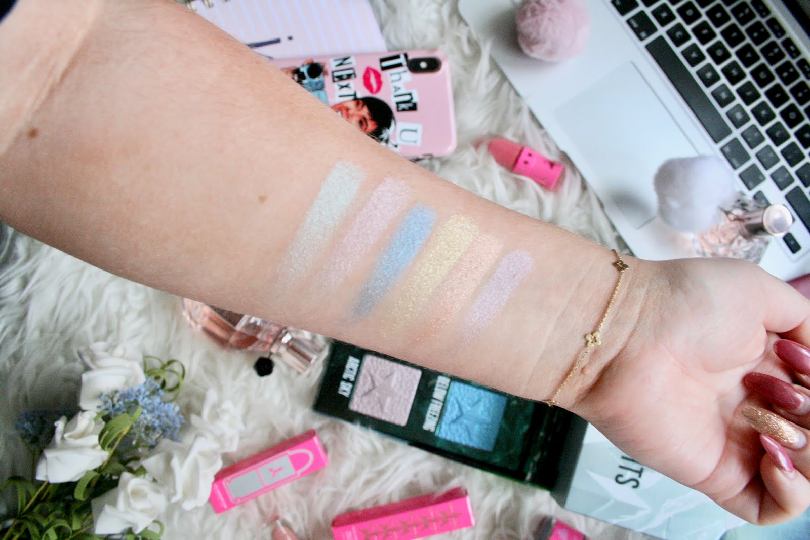 Jeffree Star Northern Lights Supreme Frost Swatches 