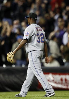 Jenrry Mejia walks off the field after allowing a game-losing home run to Chris Ianetta, hopefully the disappointment of allowing a game losing home run in the first two weeks of the season won't adversely affect his confidence