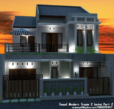  Rumah Minimalis on Blognya Wong Sipil Karo Arsitek  Desain Fasad Rumah 2 Lantai Modern