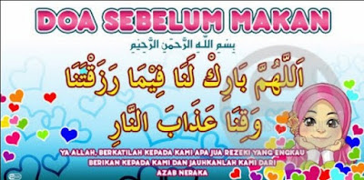 Bacaan Doa Sebelum dan Sesudah Makan atau Minum Arab, Latin Disertai Gambar Kaligrafi Arab