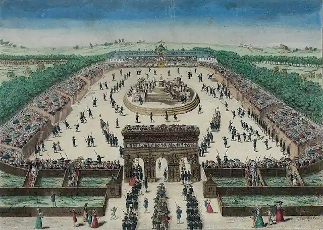 The celebratory Festival of the Federation, uniting the French people in the ideals of the Revolution