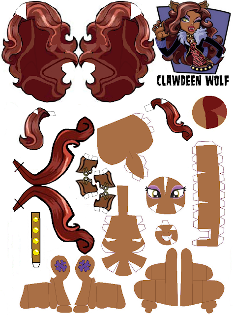 Monster High: Clawdeen Wolf 3D Free Printable Paper Toy.