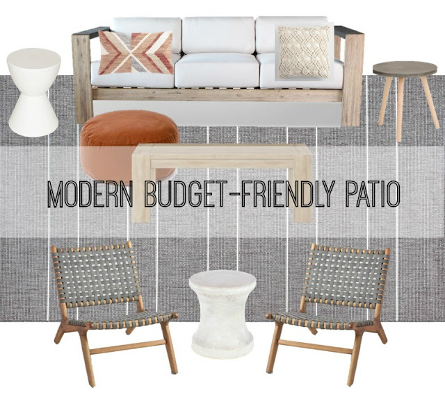 Modern budget-friendly patio mood board