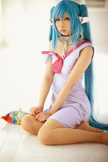 Kanda Midori cosplay as Nymph from Sora no Otoshimono