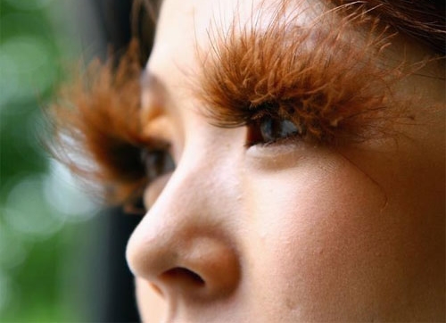 eye makeup with feathers. Costume can find eye style