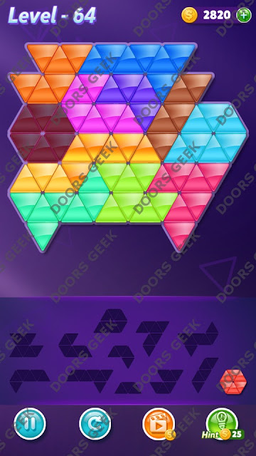 Block! Triangle Puzzle Grandmaster Level 64 Solution, Cheats, Walkthrough for Android, iPhone, iPad and iPod