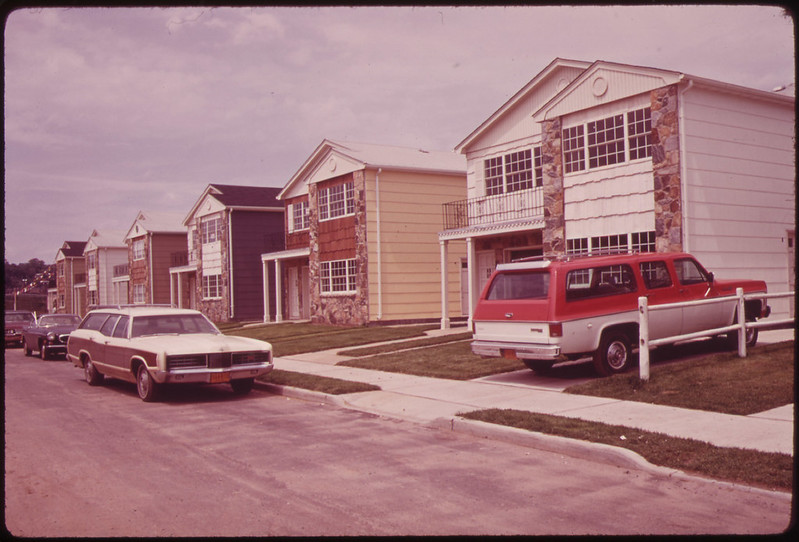 New Housing at Grant City, Staten Island-A Result of the Building Boom Following Completion of the Verrazano-Narrows Bridge, 1973. Photographer: Arthur Tress.