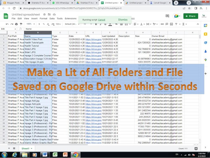 List of All Google Drive Files & Folder in Google Sheet / Microsoft Excel 