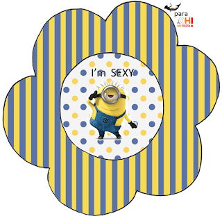 Sexy Minions Free Printable Flowers Invitations. 