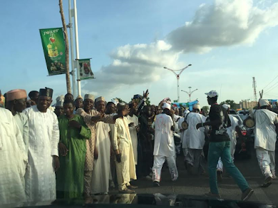 Photos: See the crowd that came out to welcome Kano State Governor from Saudi Arabia 