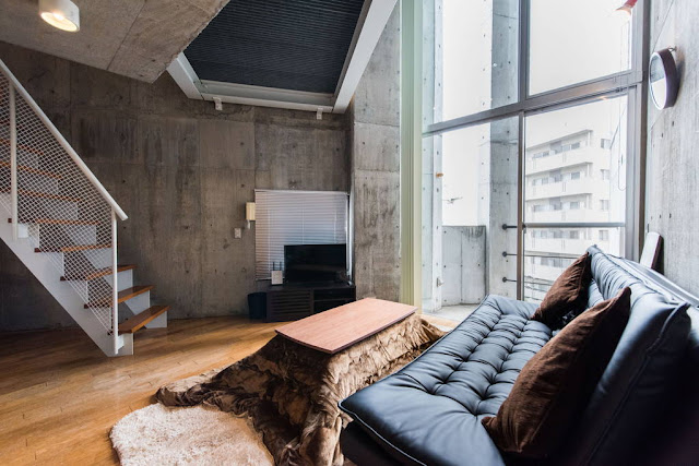 concrete maisontette on airbnb located in tokyo japan