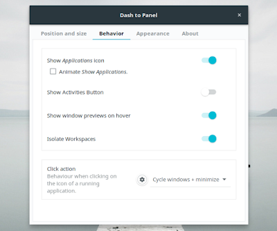 Dash To Panel GNOME Shell